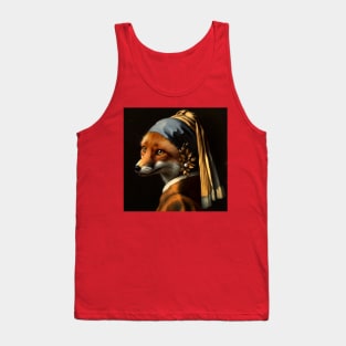 Wildlife Conservation - Pearl Earring Red Fox Meme Tank Top